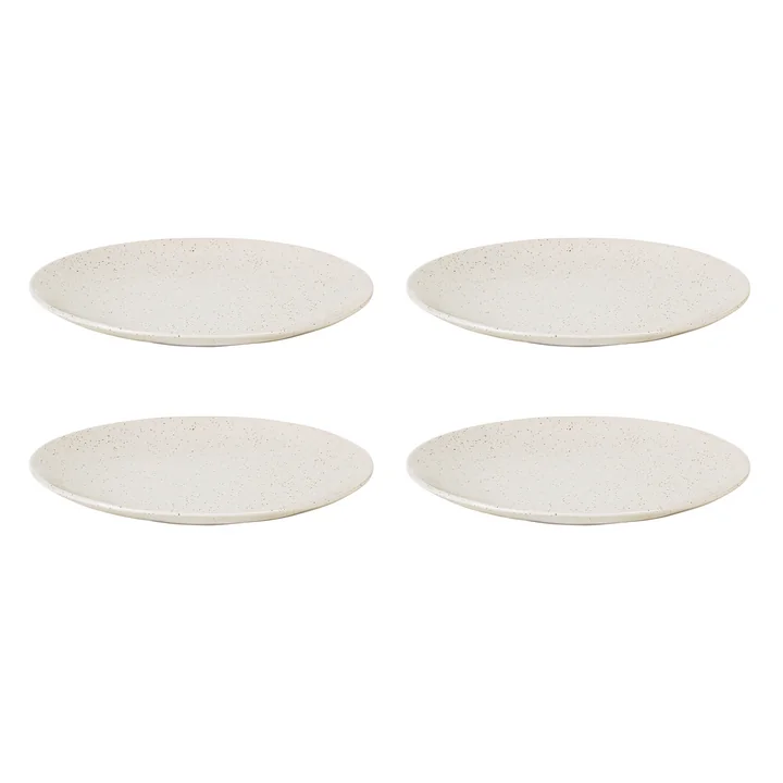Broste Copenhagen - Assiettes plates « Nordic Vanilla », Ø 26 cm (lot de 4)