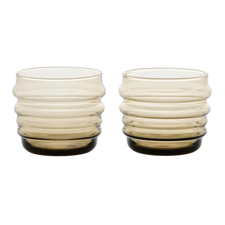 Marimekko - Verre à eau « Sukat Makkaralla » 200 ml, marron (lot de 2)
