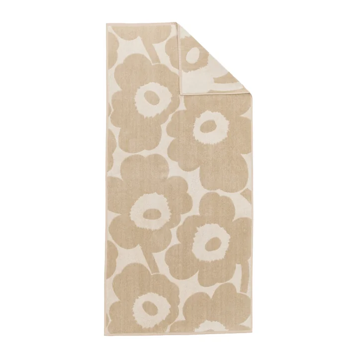 Marimekko - Unikko Serviette de bain, 70 x 150 cm, blanc cassé / lin