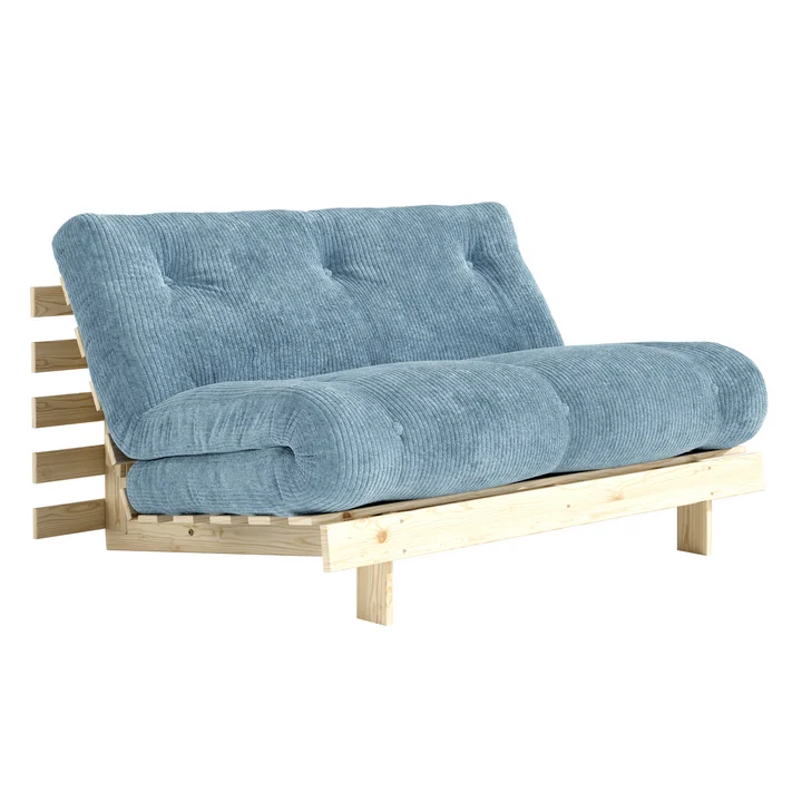 Karup - Roots Canapé-lit, 140 x 200 cm, pin naturel / bleu brumeux (554)