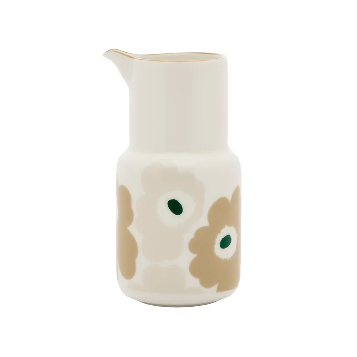 Marimekko - Carafe « Oiva » 650 ml, blanche, sable, beige, vert foncé