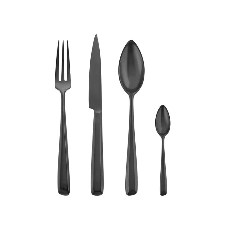 Serax - Ensemble de couverts « Ann Demeulemeester » dans un coffret cadeau, Black Zoe (24 pièces)