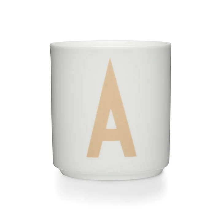 Design Letters - Tasse en porcelaine AJ A, beige / blanche