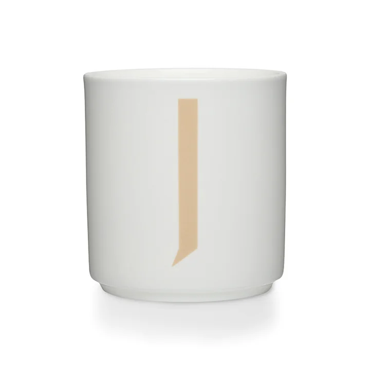 Design Letters - Tasse en porcelaine AJ J, beige / blanc
