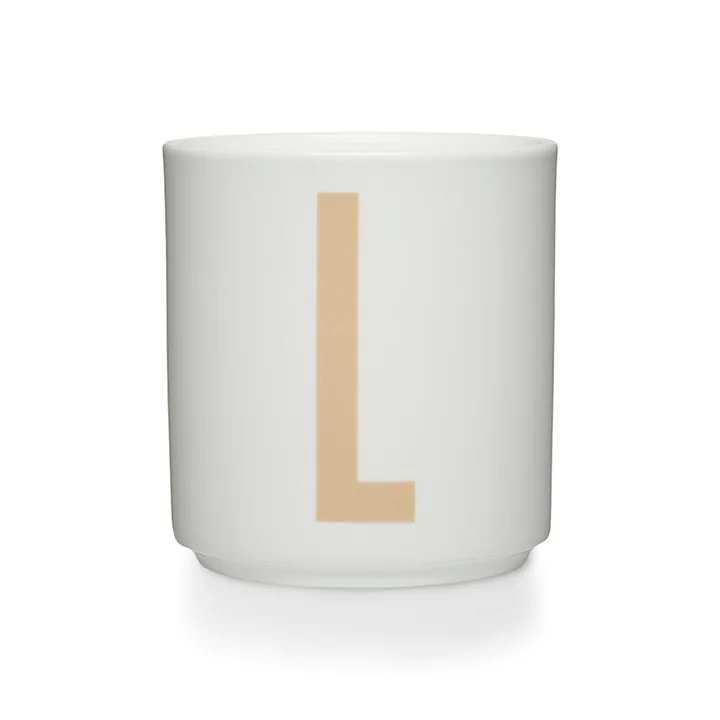 Design Letters - Tasse en porcelaine AJ L, beige / blanc