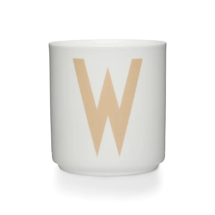 Design Letters - Tasse en porcelaine AJ W, beige / blanche