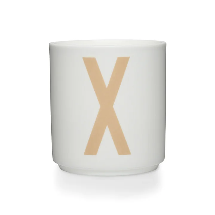 Design Letters - Tasse en porcelaine AJ X, beige / blanc