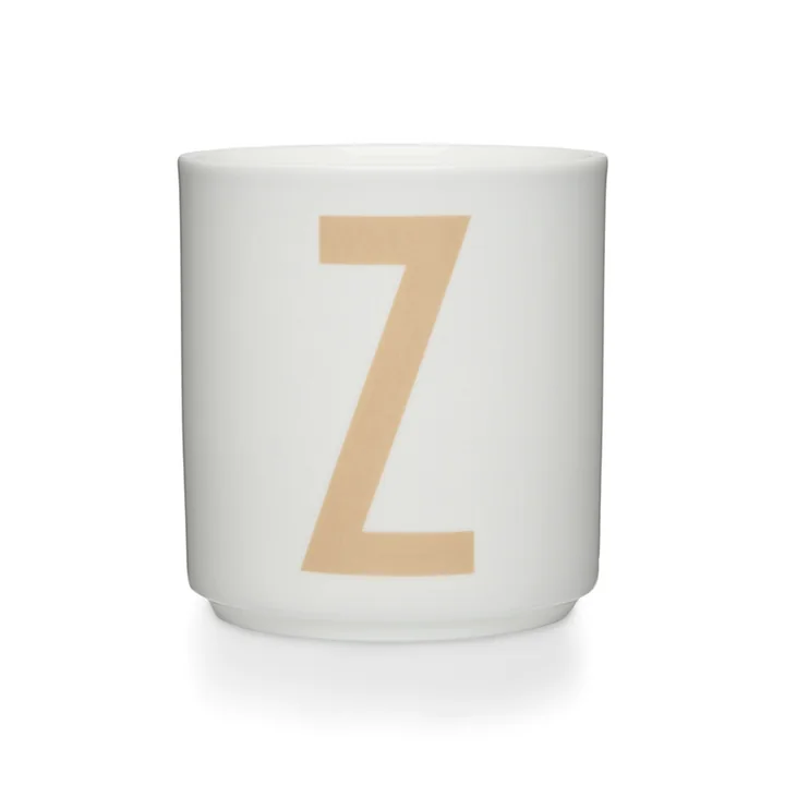 Design Letters - Tasse en porcelaine AJ Z, beige / blanc