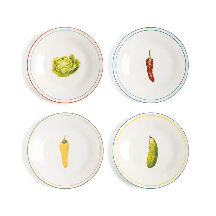 & klevering - Assiettes « Vegetable », lot de 4