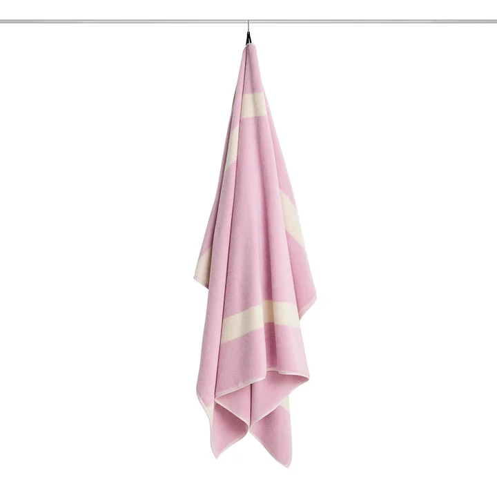 HAY - Serviette de bain « Stripe », 100 x 150 cm, rose vif
