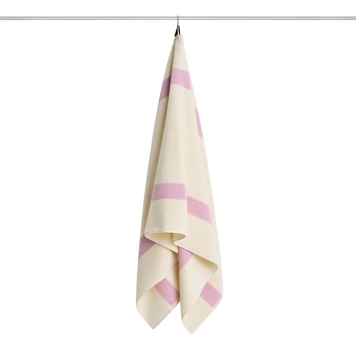 HAY - Serviette de bain « Stripe », 70 x 140 cm, rose vif