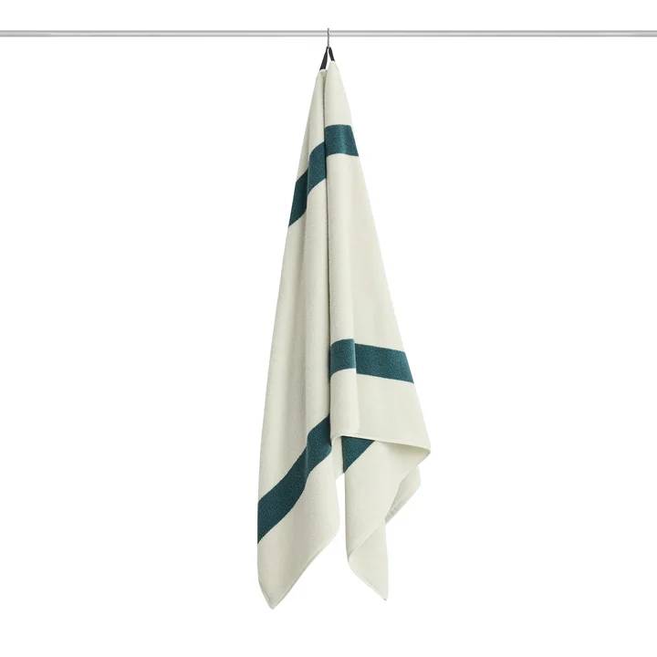 HAY - Serviette de bain « Stripe », 70 x 140 cm, bleu pétrole