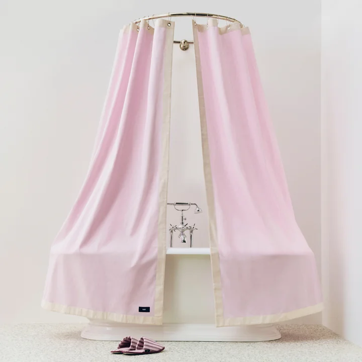 HAY - Rideau de douche « Outline », rose / crème