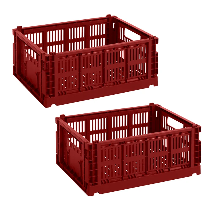 HAY - Lot de 2 paniers Colour Crate M, bordeaux