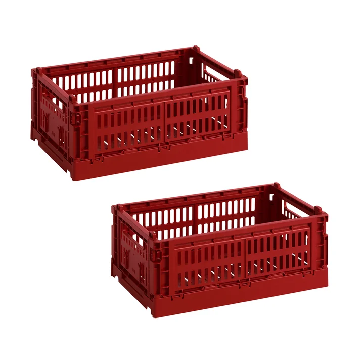 HAY - Lot de 2 paniers Colour Crate S, bordeaux