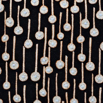 Coussin Pop Rain Circular noir avec broderie