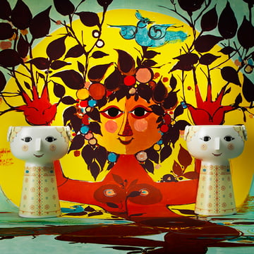 Vase Eva H 15 cm de Bjørn Wiinblad en jaune