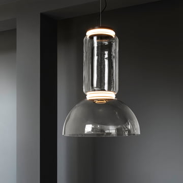 Lampe pendentif LED Noctambule S1 Cylindre bas et bol par Flos
