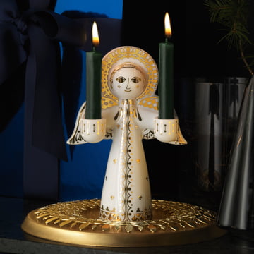 Bougeoir Lucia pour deux bougies par Bjørn Wiinblad en or