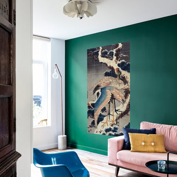 Grues à la branche d'une mâchoire enneigée d'IXXI