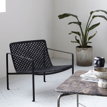 Chaise longue en rotin Habra par House Doctor en noir