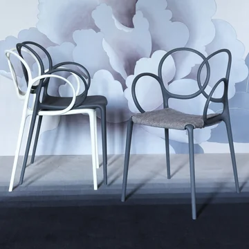 Sissi Chaise avec accoudoirs de Driade en ensemble