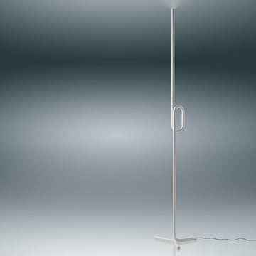 Le lampadaire Tobia LED de Foscarini en blanc a une forme expressive