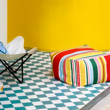 Marimekko - Paraati Coussin d'assise, blanc / multicolore