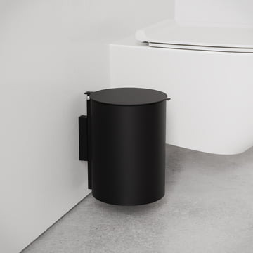 Poubelle de salle de bain, noire de Nichba Design