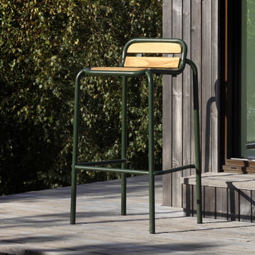 Normann Copenhagen - Vig chaise de bar, H 75 cm, vert foncé / robinier