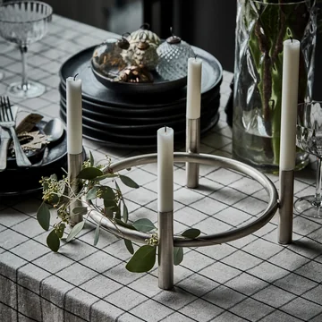 House Doctor - Maxi Advent Bougeoir, Ø 30 cm, argent antique