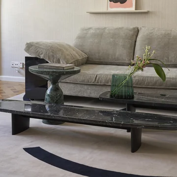 ClassiCon - Matéria table basse, longue, 170 x 39 cm, marbre Nero Marquina / noir