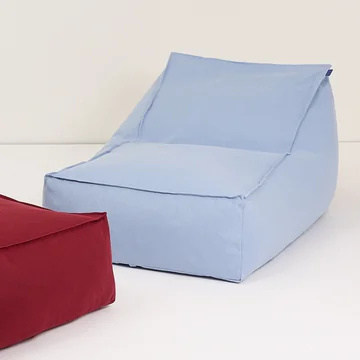 Nobodinoz - Lucky Long Pouf (pour adultes), bleu baltique