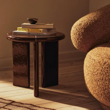 Ferm Living - Deya Outdoor Table d'appoint, Ø 47 x H 45 cm, chestnut brown