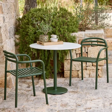 Cane-line - Bliss Chaise avec accoudoirs, vert foncé