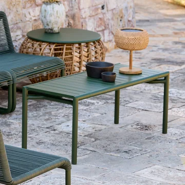 Cane-line - Bliss Table basse / banc, vert foncé