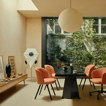 Vitra - Akari UF3-Q Lampadaire, Ø 56 cm H 145 cm, naturel / noir