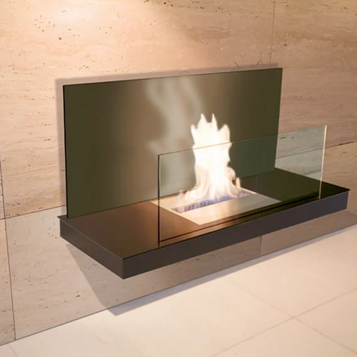 Wallflame I - Acier, noir/verre, noir