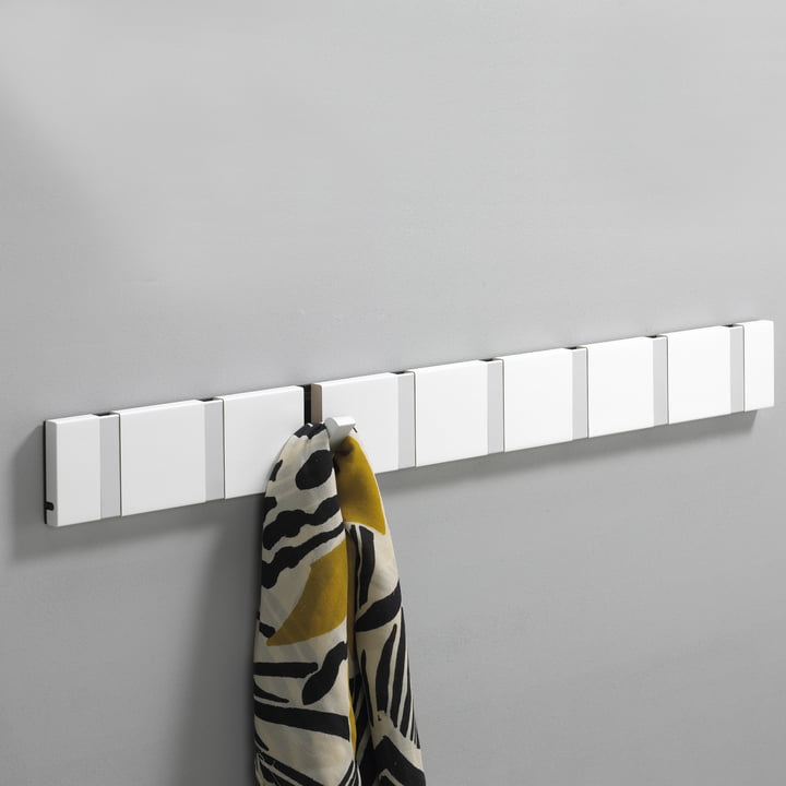 LoCa - Portemanteau Knax 8 patères, blanc, aluminium