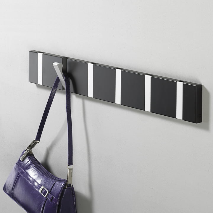 LoCa - Portemanteau Knax 6 patères, noir, aluminium