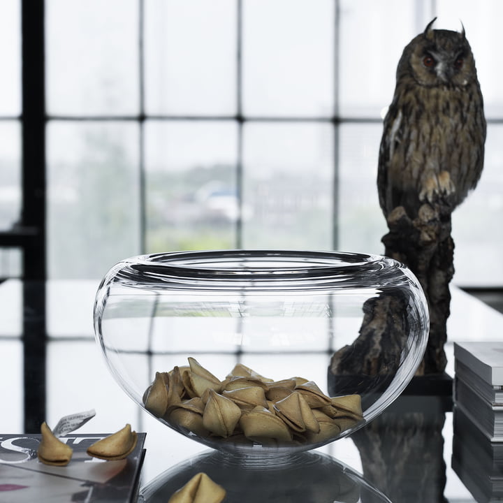 Bol décoratif en verre à paroi épaisse