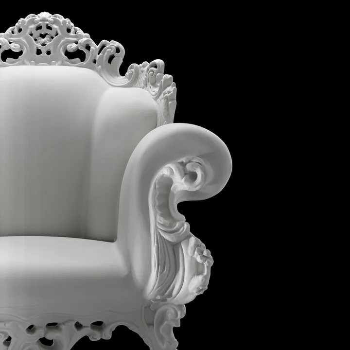 Magis - Fauteuil Proust, blanc - Vue rapprochée, fond noir