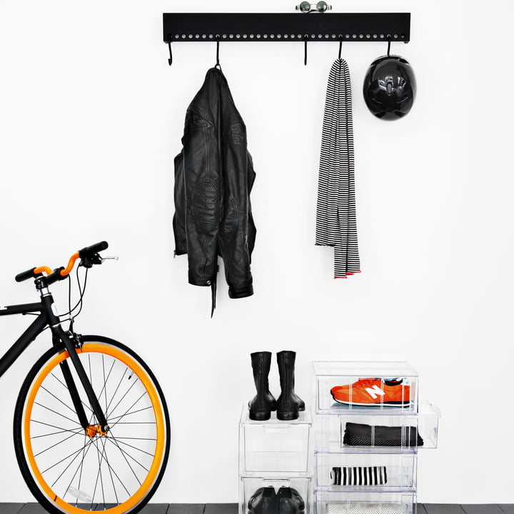 Nomess - Portemanteau mural So-Hooked, noir, 90 cm
