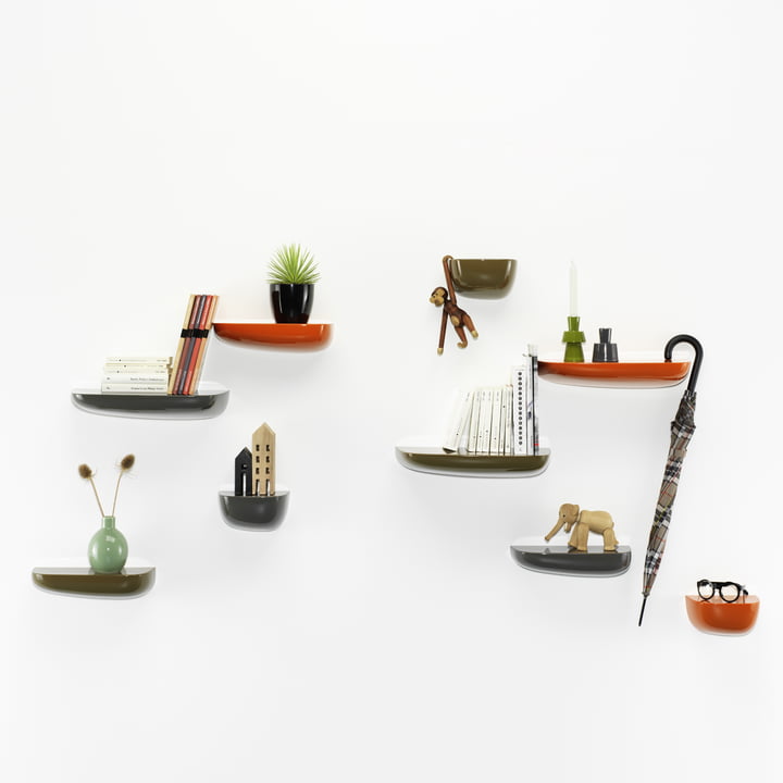 Vitra - Corniches, orange, gris foncé, kaki