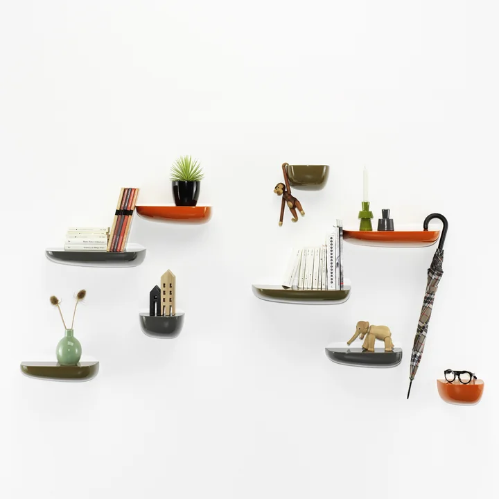 Vitra - Corniches, orange, gris foncé, kaki