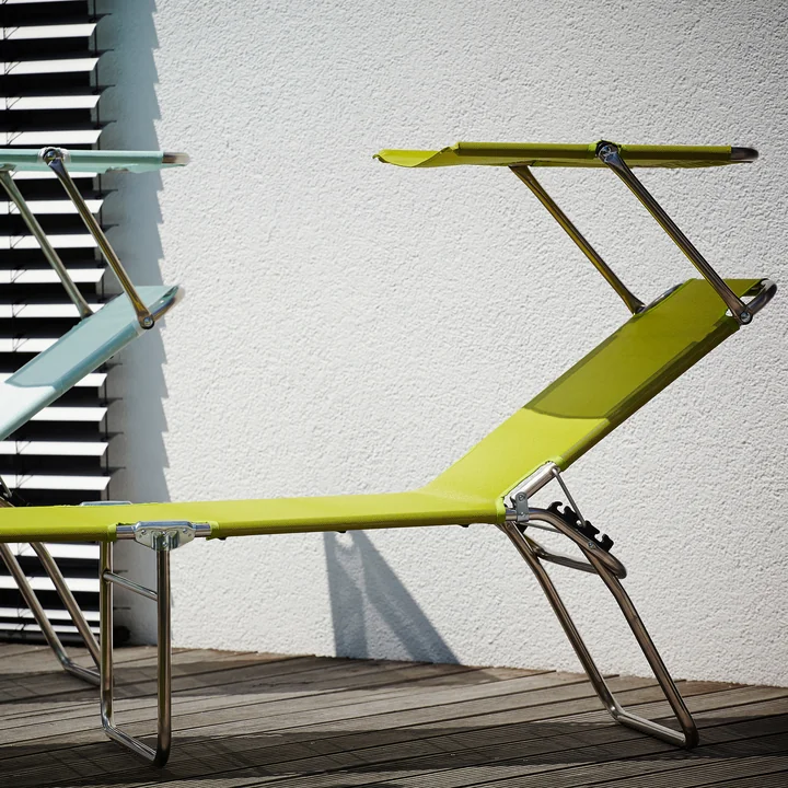 Chaise longue en aluminium Amigo Fourty Pare-soleil de Fiam