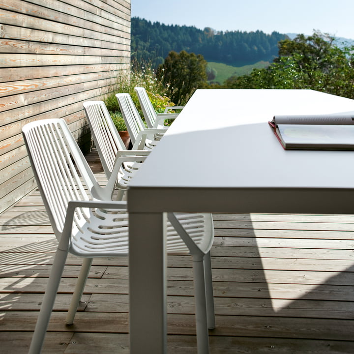 Chaise en aluminium pour table à manger d'extérieur