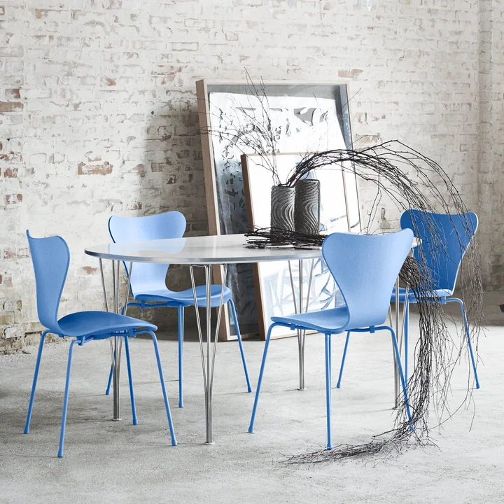 Série 7 Chaise, Monochrome Trieste Blue de Fritz Hansen