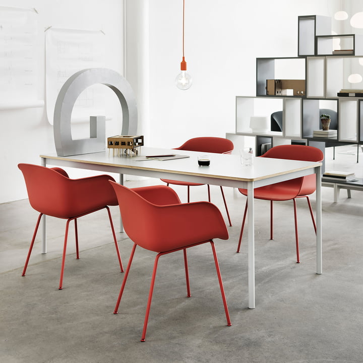 Muuto - Fiber Chair - Tube Base, rouge