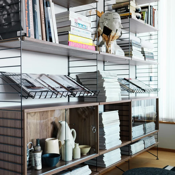 String - Pocket étagère murale, noir